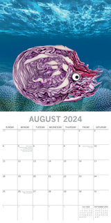 Sea Food - 2024 Square Wall Calendar 16 Months Planner Christmas New Year Gift