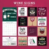 Wine Signs - 2024 Square Wall Calendar 16 Months Planner Christmas New Year Gift - Front View