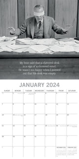 Witty One Liners - 2024 Square Wall Calendar 16 Months Fun Planner New Year Gift - Side View