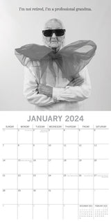 Wrinkly Wit - 2024 Square Wall Calendar 16 Months Funny Planner New Year Gift