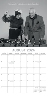 Wrinkly Wit - 2024 Square Wall Calendar 16 Months Funny Planner New Year Gift - Top-Down View