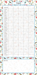 Birdsong Family Organiser - 2024 Square Wall Calendar 16 Months School Planner