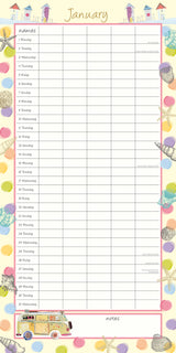 By the Sea Family Organiser - 2024 Square Wall Calendar 16 Months School Planner - Side View