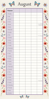 Floral Family Organiser 2024 Square Wall Calendar 16 Month School Flower Planner - 45-Degree Angle
