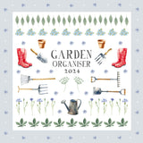 Garden Organiser - 2024 Square Wall Calendar 16 Months School Floral Planner