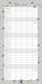Garden Organiser - 2024 Square Wall Calendar 16 Months School Floral Planner