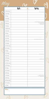 His & Hers Organiser - 2024 Square Wall Calendar 16 Months Planner New Year Gift