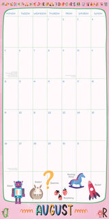 My Family Organiser Unicorn - 2024 Square Wall Calendar 16 Months School Planner - 45-Degree Angle