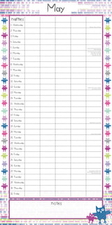 Owls Family Organiser - 2024 Square Wall Calendar 16 Month School Planner Birds - Top-Down View