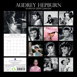 Audrey Hepburn - 2024 Square Wall Calendar 16 Months Planner Xmas New Year Gift - Front View