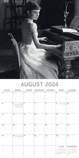Audrey Hepburn - 2024 Square Wall Calendar 16 Months Planner Xmas New Year Gift - Top-Down View