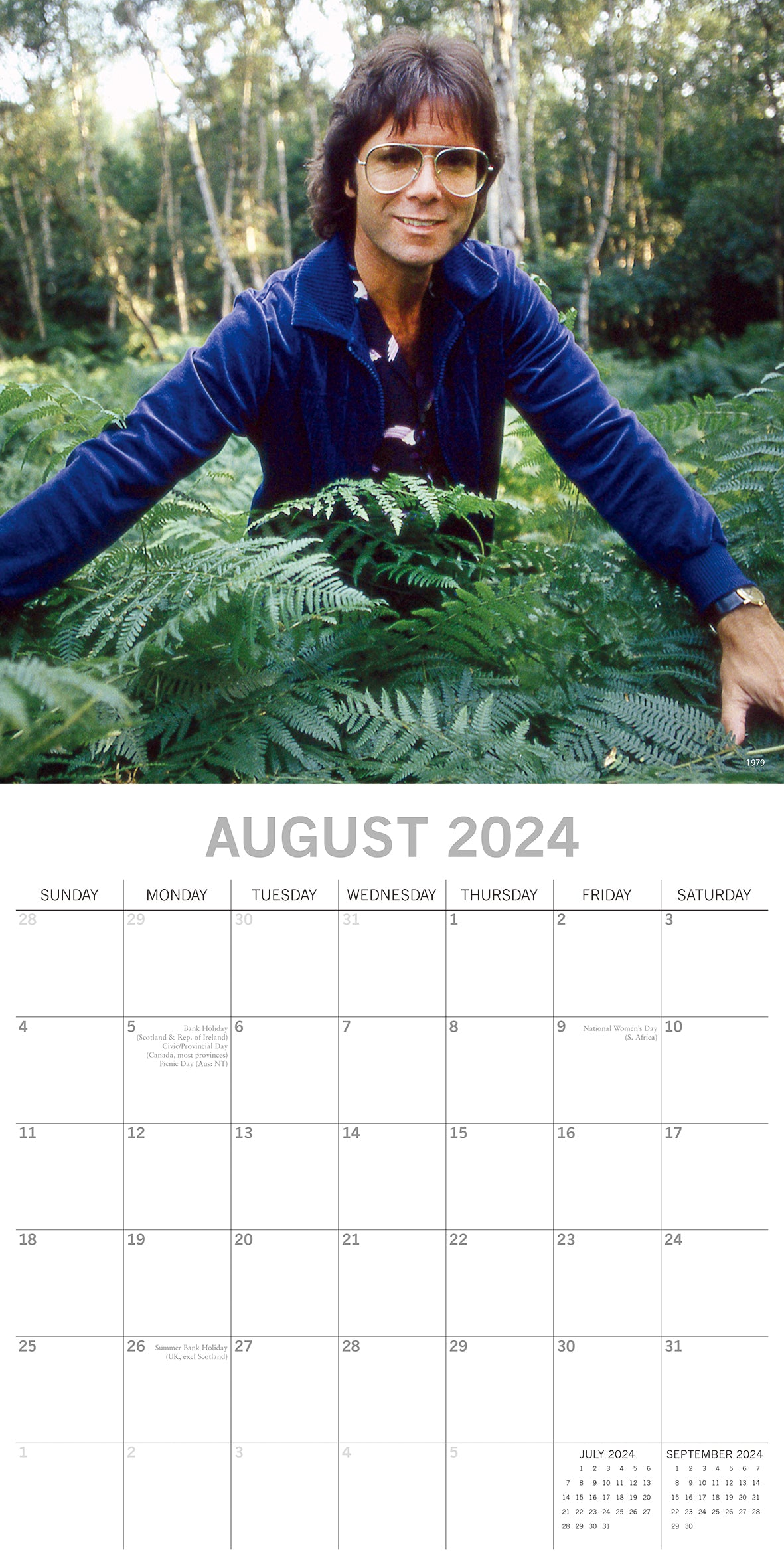 Cliff Richard 2024 Square Wall Calendar 16 Month Planner Christmas New Year Gift