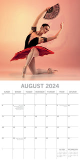 Ballet - 2024 Square Wall Calendar 16 Months Lifestyle Dancing Planner New Year - Top-Down View