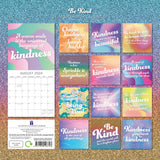 Be Kind - 2024 Square Wall Calendar 16 Months Lifestyle Planner New Year Gift - Front View