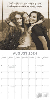 Friendship - 2024 Square Wall Calendar 16 Months Lifestyle Planner New Year Gift