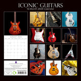 Iconic Guitars - 2024 Square Wall Calendar 16 Months Lifestyle Planner New Year - Front View