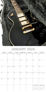 Iconic Guitars - 2024 Square Wall Calendar 16 Months Lifestyle Planner New Year - Side View