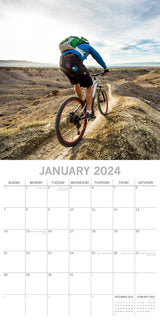 Mountain Biking - 2024 Square Wall Calendar 16 Months Lifestyle Planner New Year - Side View