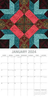 Quilting - 2024 Square Wall Calendar 16 Months Lifestyle Planner New Year Gift