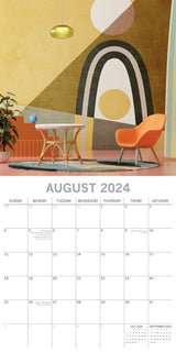 Retro - 2024 Square Wall Calendar 16 Months Lifestyle Planner Xmas New Year Gift