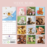 Teddy Bears - 2024 Square Wall Calendar 16 Month Lifestyle Planner New Year Gift - Front View