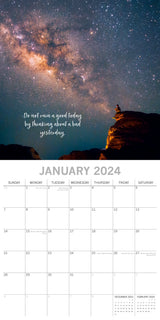 Carpe Diem - 2024 Square Wall Calendar 16 Months Planner Christmas New Year Gift - Side View