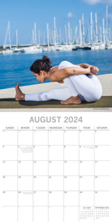 Yoga 2024 Square Wall Calendar 16 Months Premium Planner Christmas New Year Gift - Top-Down View