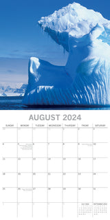 Antarctica - 2024 Square Wall Calendar 16 Months Planner Christmas New Year Gift - Top-Down View