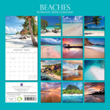 Beaches - 2024 Square Wall Calendar 16 Months Premium Planner Xmas New Year Gift - Front View