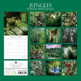 Jungles - 2024 Square Wall Calendar 16 Months Premium Planner Xmas New Year Gift - Front View
