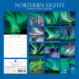 Northern Lights 2024 Square Wall Calendar 16 Month Premium Planner New Year Gift - Front View