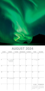 Northern Lights 2024 Square Wall Calendar 16 Month Premium Planner New Year Gift - Top-Down View