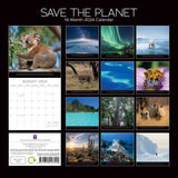 Save the Planet - 2024 Square Wall Calendar 16 Months Planner Xmas New Year Gift - Front View