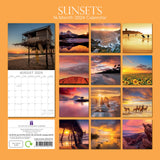 Sunsets - 2024 Square Wall Calendar 16 Months Premium Planner Xmas New Year Gift - Front View