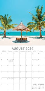 Tropical Escapes - 2024 Square Wall Calendar 16 Months Planner New Year Gift - Top-Down View