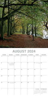 Woodland Scenes - 2024 Square Wall Calendar 16 Months Planner Xmas New Year Gift - Top-Down View