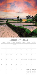 Bali 2024 Square Wall Calendar 16 Months Premium Planner Christmas New Year Gift - Side View