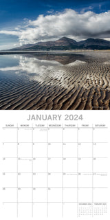 Coastlines of Ireland - 2024 Square Wall Calendar 16 Month Planner New Year Gift - Side View