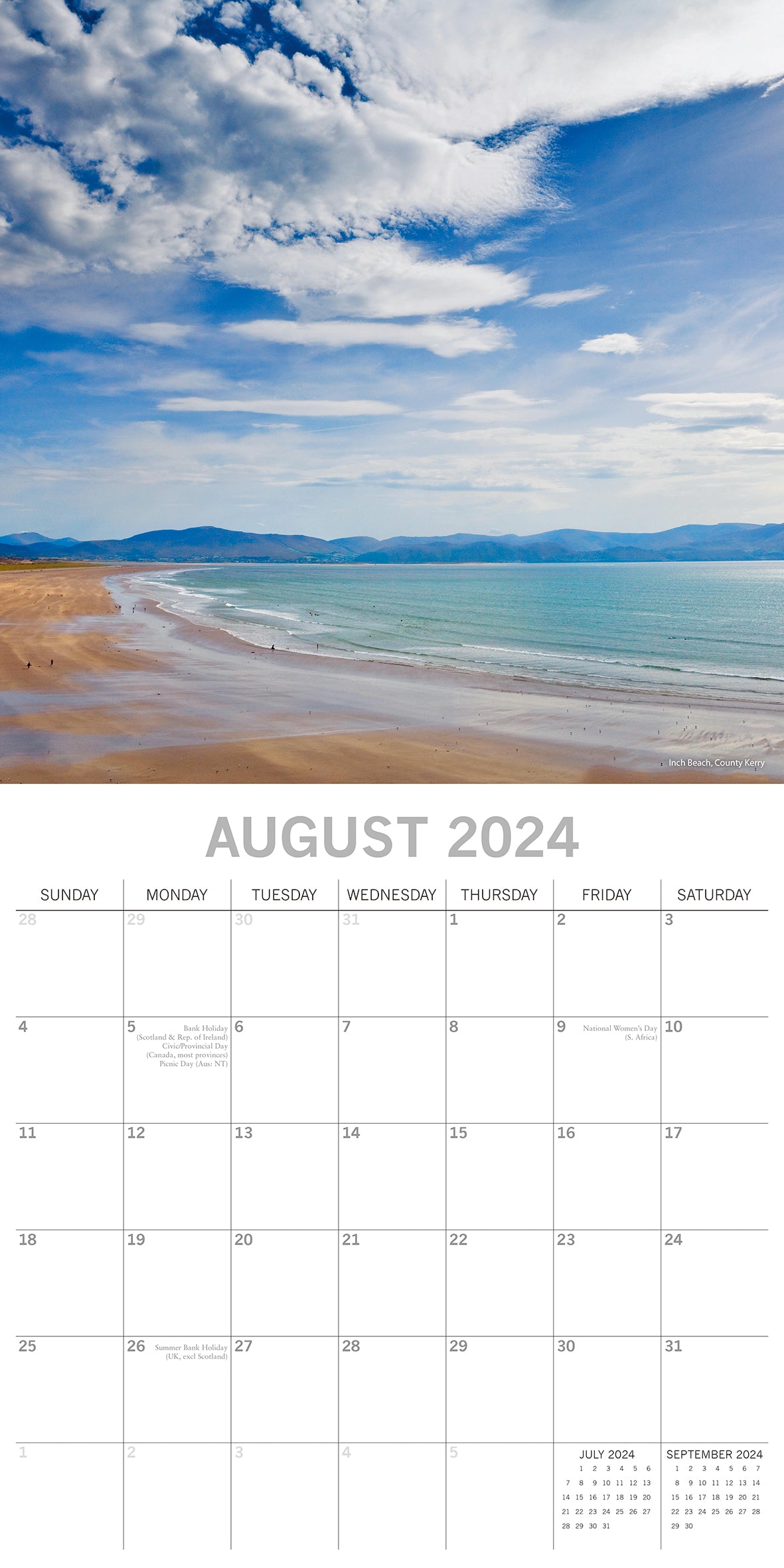 Coastlines of Ireland - 2024 Square Wall Calendar 16 Month Planner New Year Gift