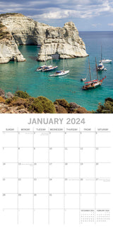 Greek Islands 2024 Square Wall Calendar 16 Month Planner Christmas New Year Gift