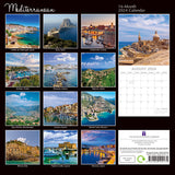 Mediterranean 2024 Square Wall Calendar 16 Month Planner Christmas New Year Gift - Front View
