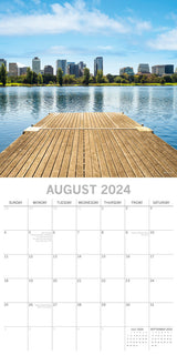 Melbourne - 2024 Square Wall Calendar 16 Months Planner Christmas New Year Gift - Top-Down View