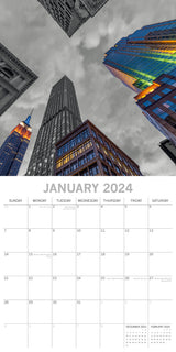 New York Limelight - 2024 Square Wall Calendar 16 Months Planner New Year Gift - Side View