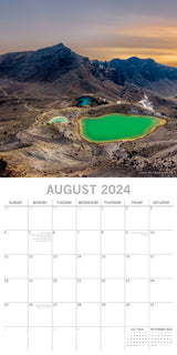 New Zealand - 2024 Square Wall Calendar 16 Month Planner Christmas New Year Gift - Top-Down View