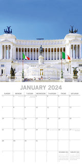 Rome 2024 Square Wall Calendar 16 Months Premium Planner Christmas New Year Gift - Side View