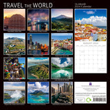 Travel the World - 2024 Square Wall Calendar 16 Months Planner New Year Gift - Front View
