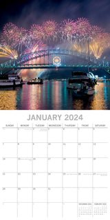 Travel the World - 2024 Square Wall Calendar 16 Months Planner New Year Gift - Side View