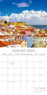 Travel the World - 2024 Square Wall Calendar 16 Months Planner New Year Gift