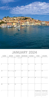 Tuscany - 2024 Square Wall Calendar 16 Months Premium Planner Xmas New Year Gift - Side View