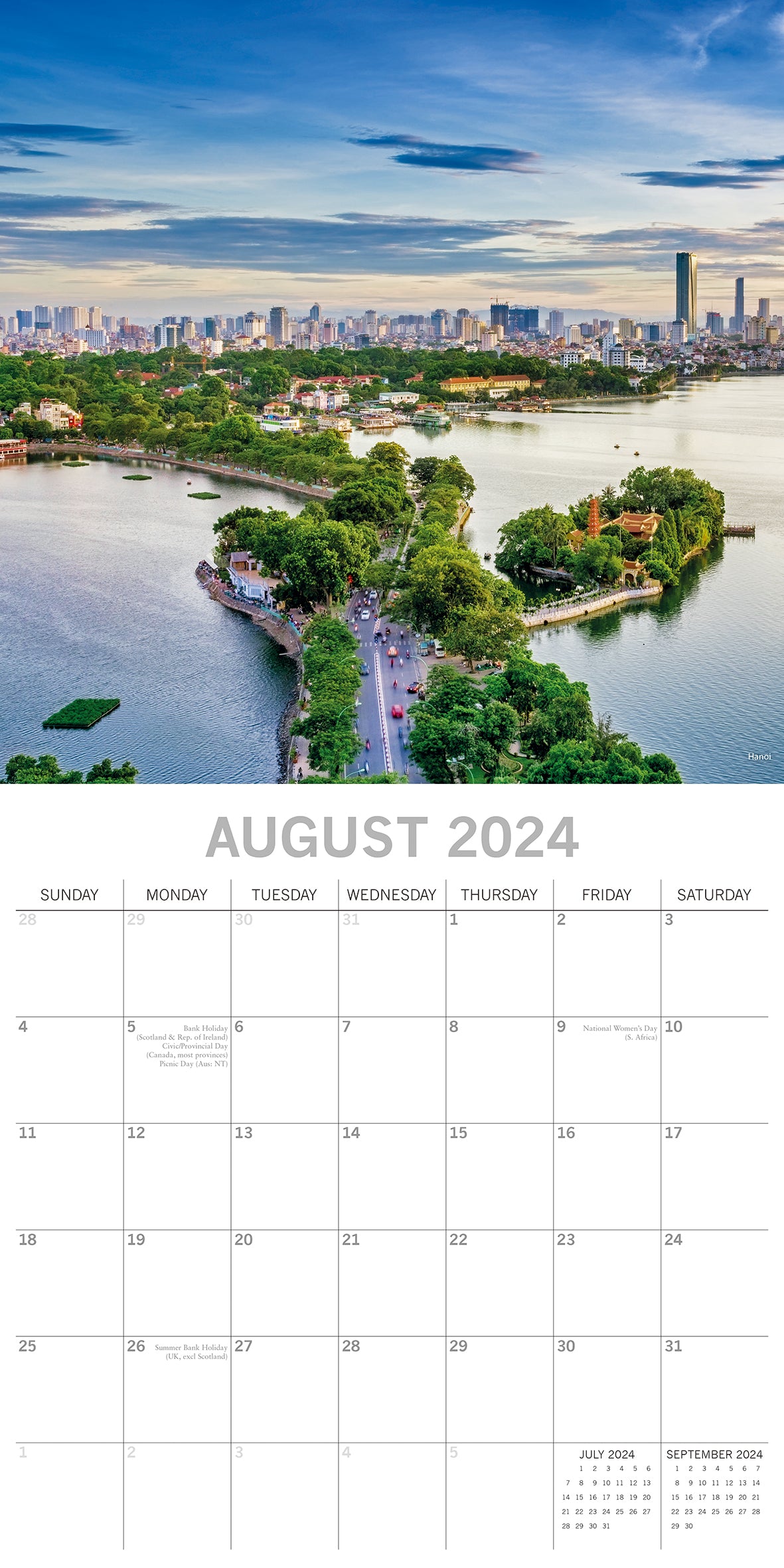 Vietnam - 2024 Square Wall Calendar 16 Months Premium Planner Xmas New Year Gift